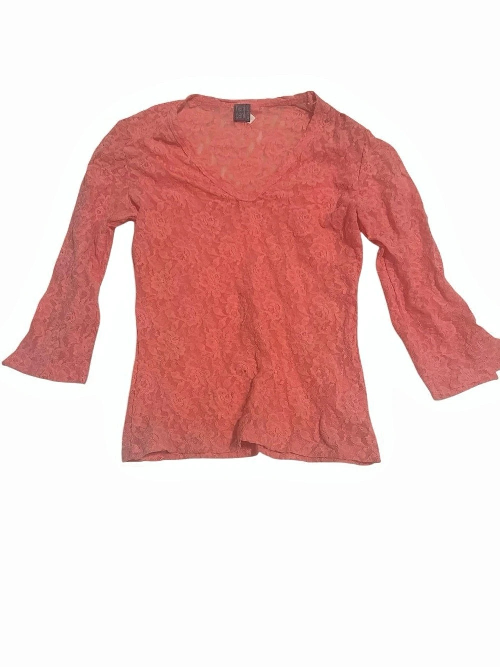 hanky panky Floral Lace Long Sleeve Top in Pink Size Medium